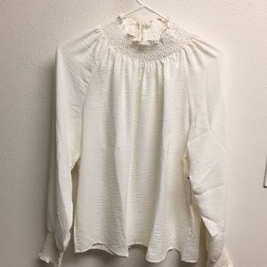 White high neck blouse